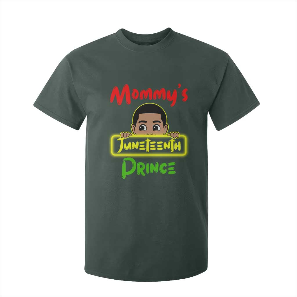 Mommy's Juneteenth Prince T Shirt For Kid Black Boy TS01 Dark Forest Green Print Your Wear