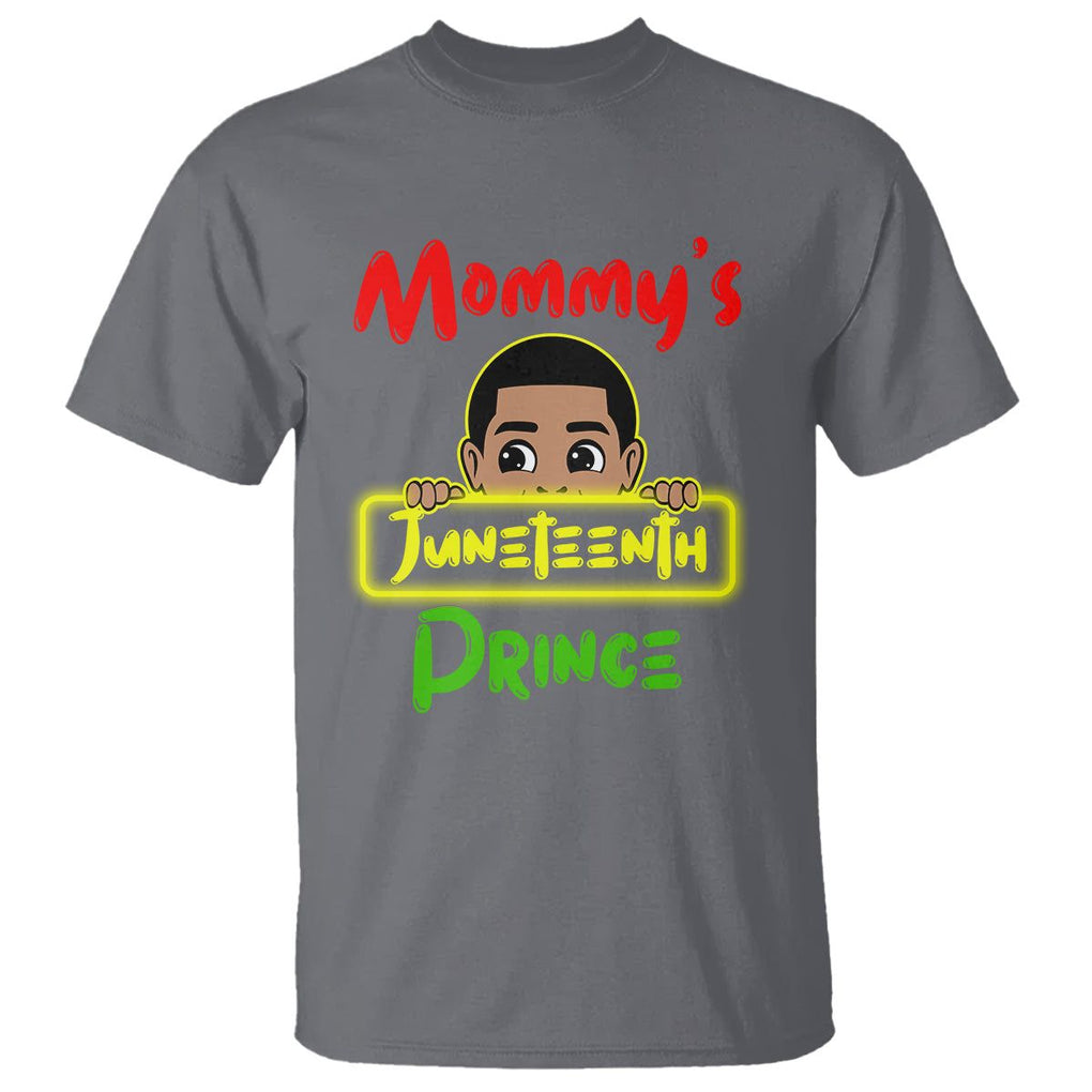 Mommy's Juneteenth Prince Funny T Shirt TS01 Charcoal Printyourwear