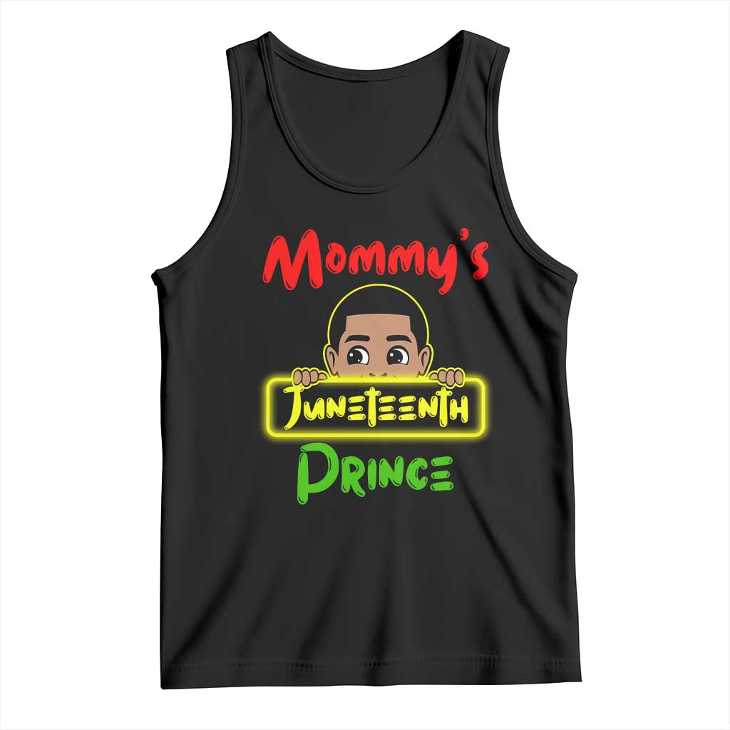 Mommy's Juneteenth Prince Tank Top Black Boy TS01 Black Print Your Wear