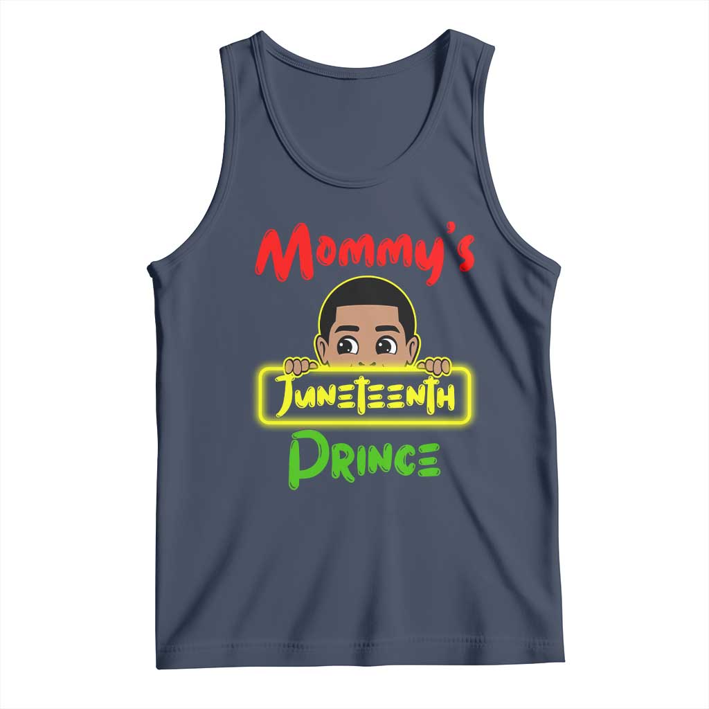 Mommy's Juneteenth Prince Tank Top Black Boy TS01 Navy Print Your Wear