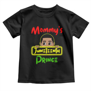 Mommy's Juneteenth Prince Toddler T Shirt Black Boy TS01 Black Print Your Wear