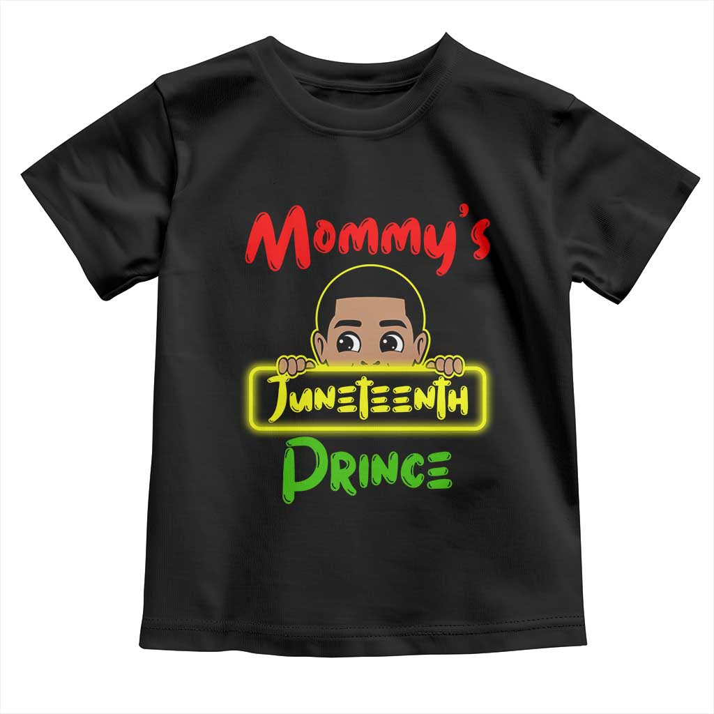 Mommy's Juneteenth Prince Toddler T Shirt Black Boy TS01 Black Print Your Wear