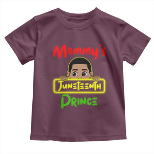 Mommy's Juneteenth Prince Toddler T Shirt Black Boy TS01 Maroon Print Your Wear