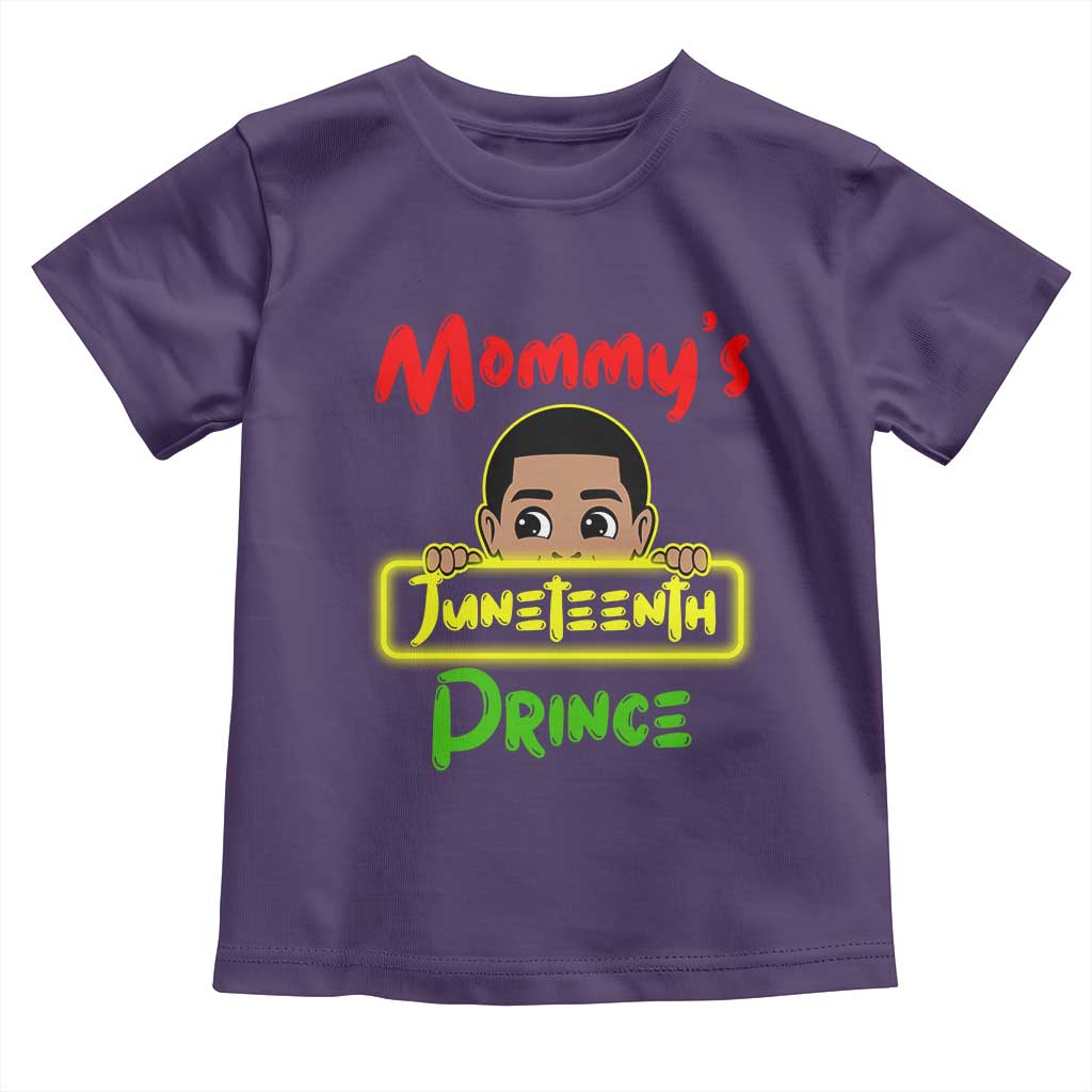 Mommy's Juneteenth Prince Toddler T Shirt Black Boy TS01 Purple Print Your Wear