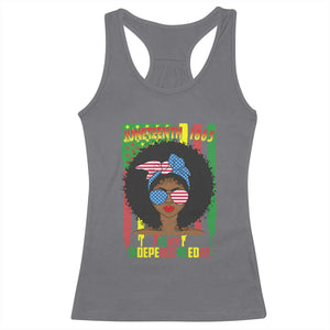 Juneteenth Is My Independence Day Racerback Tank Top For Black Women Not 4th Of July TS01 Charcoal Print Your Wear
