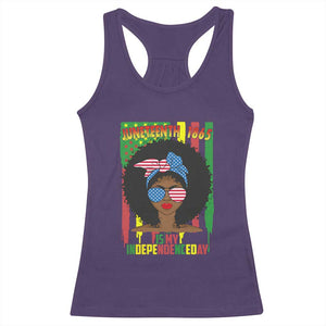 Juneteenth Is My Independence Day Racerback Tank Top For Black Women Not 4th Of July TS01 Purple Print Your Wear