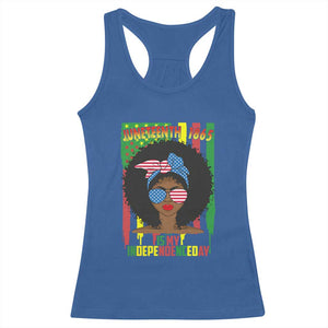 Juneteenth Is My Independence Day Racerback Tank Top For Black Women Not 4th Of July TS01 Royal Blue Print Your Wear