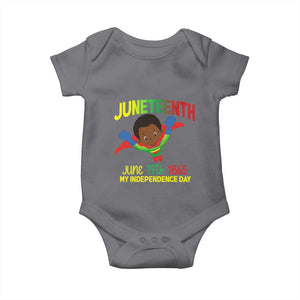 Juneteenth Is My Independence Day Baby Onesie Super Hero Black Boy TS01 Charcoal Print Your Wear