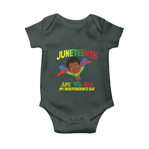Juneteenth Is My Independence Day Baby Onesie Super Hero Black Boy TS01 Print Your Wear