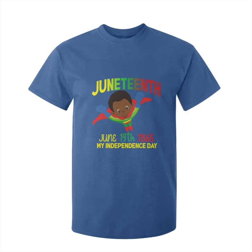 Juneteenth Is My Independence Day T Shirt For Kid Super Hero Black Boy TS01 Royal Blue Print Your Wear