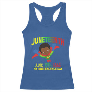 Juneteenth Is My Independence Day Racerback Tank Top Super Hero Black Boy TS01 Royal Blue Print Your Wear