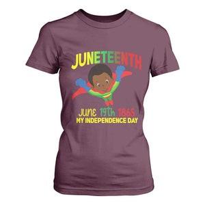 Juneteenth Is My Independence Day T Shirt For Women Super Hero Black Boy TS01 Maroon Print Your Wear