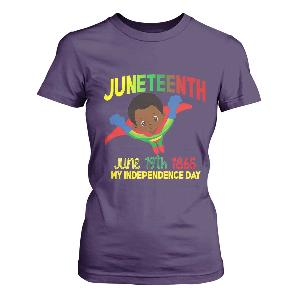 Juneteenth Is My Independence Day T Shirt For Women Super Hero Black Boy TS01 Purple Print Your Wear