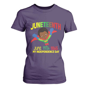 Juneteenth Is My Independence Day T Shirt For Women Super Hero Black Boy TS01 Purple Print Your Wear