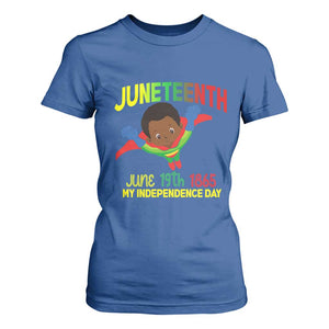 Juneteenth Is My Independence Day T Shirt For Women Super Hero Black Boy TS01 Royal Blue Print Your Wear