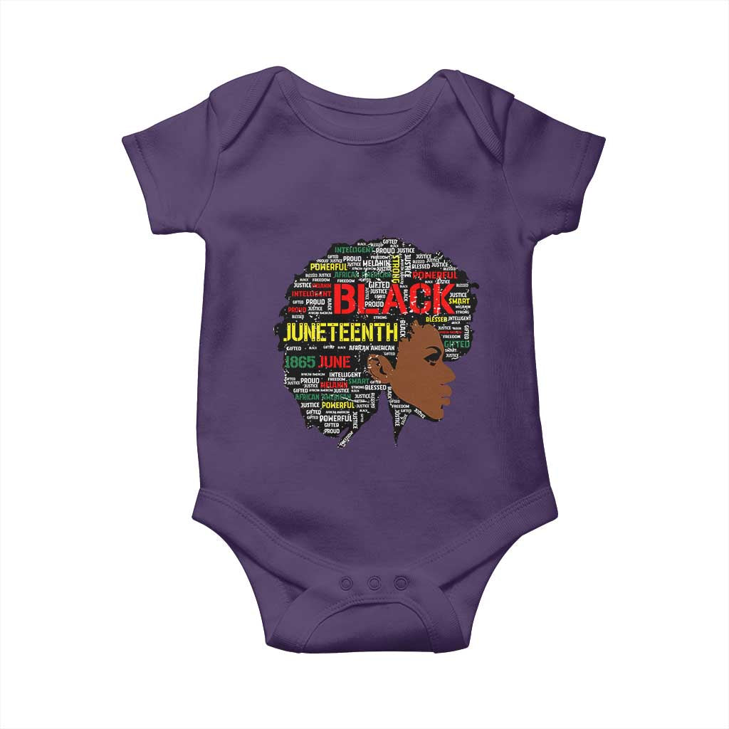 Black Heritage Pride Baby Onesie For Melanin Black Women Natural Hair Afro Word Art TS01 Purple Print Your Wear