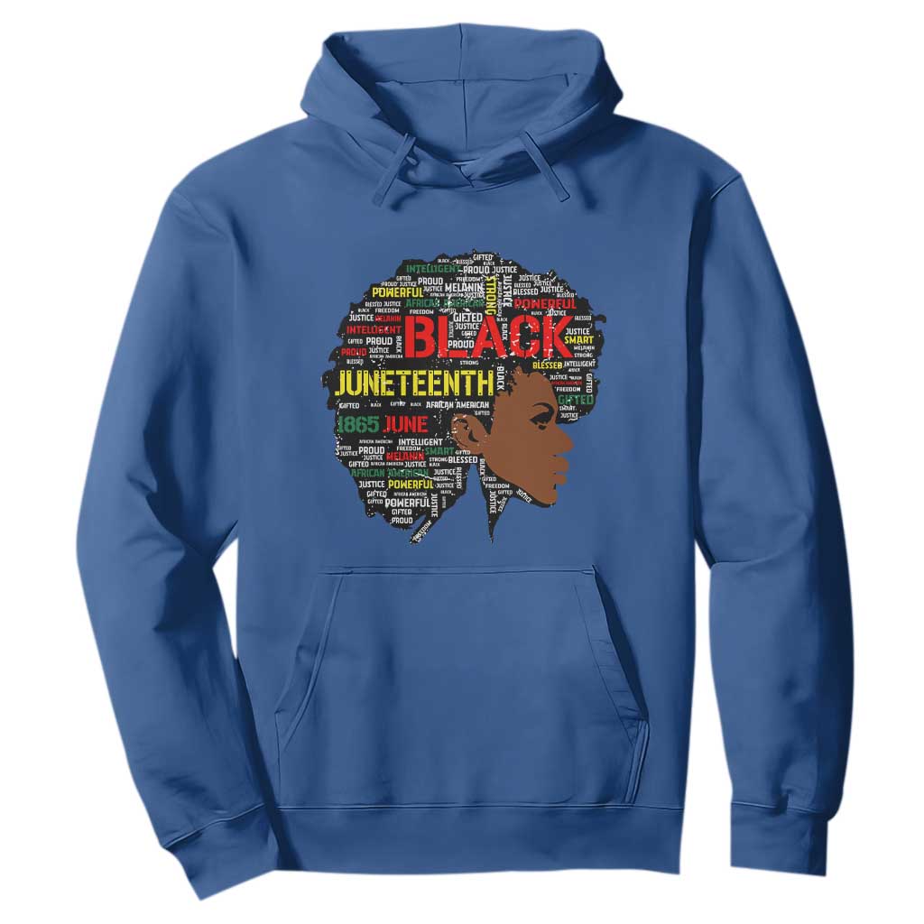 Black Heritage Hoodie For Melanin Black Women Natural Hair Afro Word Art TS01 Royal Blue Printyourwear