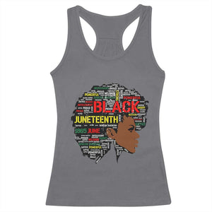 Black Heritage Pride Racerback Tank Top For Melanin Black Women Natural Hair Afro Word Art TS01 Charcoal Print Your Wear