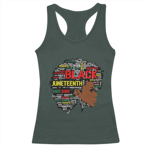 Black Heritage Pride Racerback Tank Top For Melanin Black Women Natural Hair Afro Word Art TS01 Dark Forest Green Print Your Wear