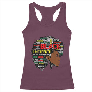 Black Heritage Pride Racerback Tank Top For Melanin Black Women Natural Hair Afro Word Art TS01 Maroon Print Your Wear