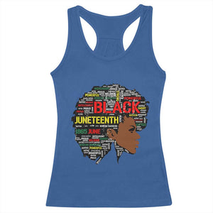Black Heritage Pride Racerback Tank Top For Melanin Black Women Natural Hair Afro Word Art TS01 Royal Blue Print Your Wear
