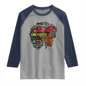 Black Heritage Pride Raglan Shirt For Melanin Black Women Natural Hair Afro Word Art TS01 Sport Gray Navy Print Your Wear