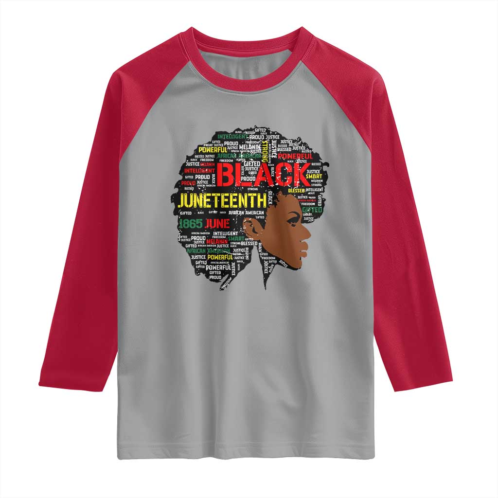 Black Heritage Pride Raglan Shirt For Melanin Black Women Natural Hair Afro Word Art TS01 Sport Gray Red Print Your Wear