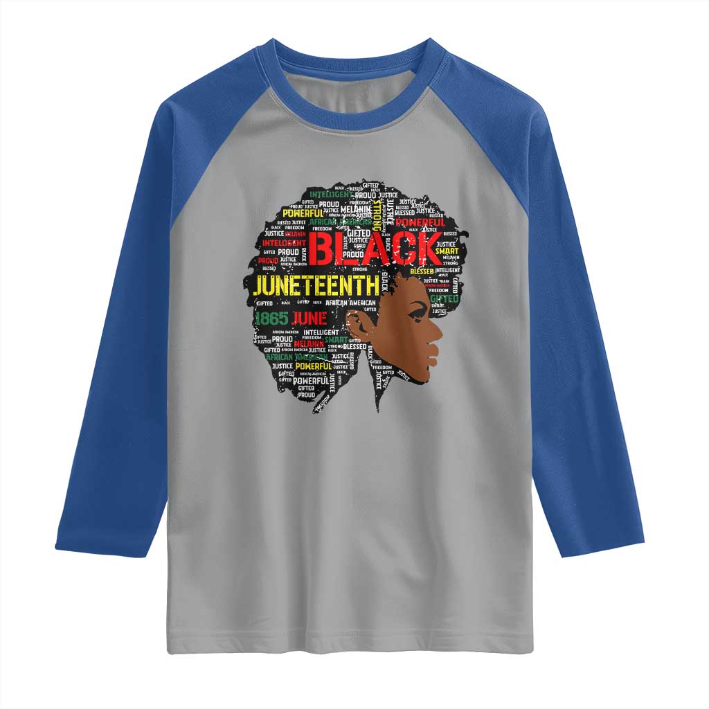 Black Heritage Pride Raglan Shirt For Melanin Black Women Natural Hair Afro Word Art TS01 Sport Gray Royal Print Your Wear