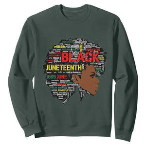 Black Heritage Sweatshirt For Melanin Black Women Natural Hair Afro Word Art TS01 Dark Forest Green Printyourwear