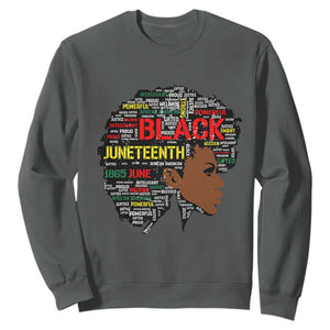 Black Heritage Sweatshirt For Melanin Black Women Natural Hair Afro Word Art TS01 Dark Heather Printyourwear