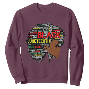 Black Heritage Sweatshirt For Melanin Black Women Natural Hair Afro Word Art TS01 Maroon Printyourwear