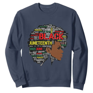 Black Heritage Sweatshirt For Melanin Black Women Natural Hair Afro Word Art TS01 Navy Printyourwear