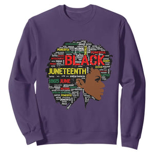 Black Heritage Sweatshirt For Melanin Black Women Natural Hair Afro Word Art TS01 Purple Printyourwear