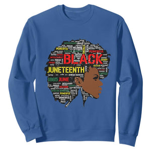 Black Heritage Sweatshirt For Melanin Black Women Natural Hair Afro Word Art TS01 Royal Blue Printyourwear