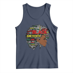 Black Heritage Pride Tank Top For Melanin Black Women Natural Hair Afro Word Art TS01 Navy Print Your Wear