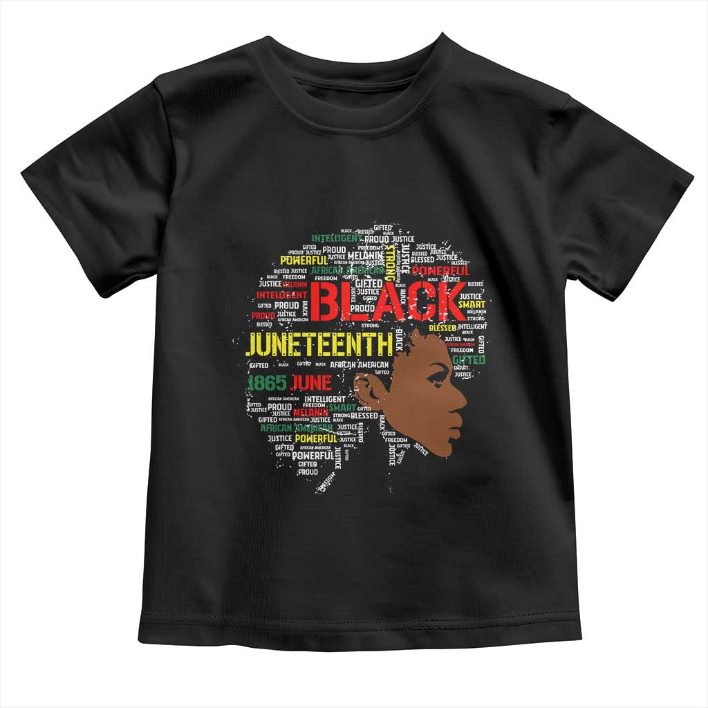 Black Heritage Pride Toddler T Shirt For Melanin Black Women Natural Hair Afro Word Art TS01 Black Print Your Wear