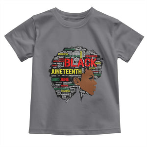 Black Heritage Pride Toddler T Shirt For Melanin Black Women Natural Hair Afro Word Art TS01 Charcoal Print Your Wear