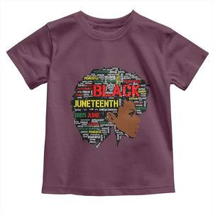 Black Heritage Pride Toddler T Shirt For Melanin Black Women Natural Hair Afro Word Art TS01 Maroon Print Your Wear