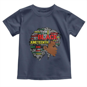 Black Heritage Pride Toddler T Shirt For Melanin Black Women Natural Hair Afro Word Art TS01 Navy Print Your Wear