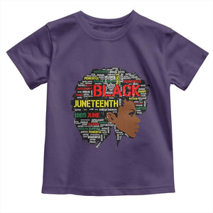 Black Heritage Pride Toddler T Shirt For Melanin Black Women Natural Hair Afro Word Art TS01 Purple Print Your Wear