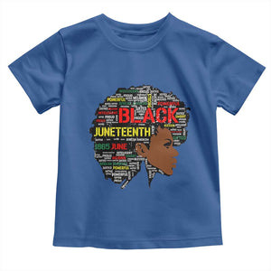 Black Heritage Pride Toddler T Shirt For Melanin Black Women Natural Hair Afro Word Art TS01 Royal Blue Print Your Wear