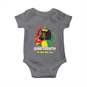 Queen Afro Baby Onesie Juneteenth 1865 TS01 Charcoal Print Your Wear