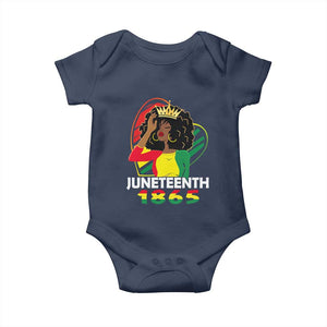 Queen Afro Baby Onesie Juneteenth 1865 TS01 Navy Print Your Wear