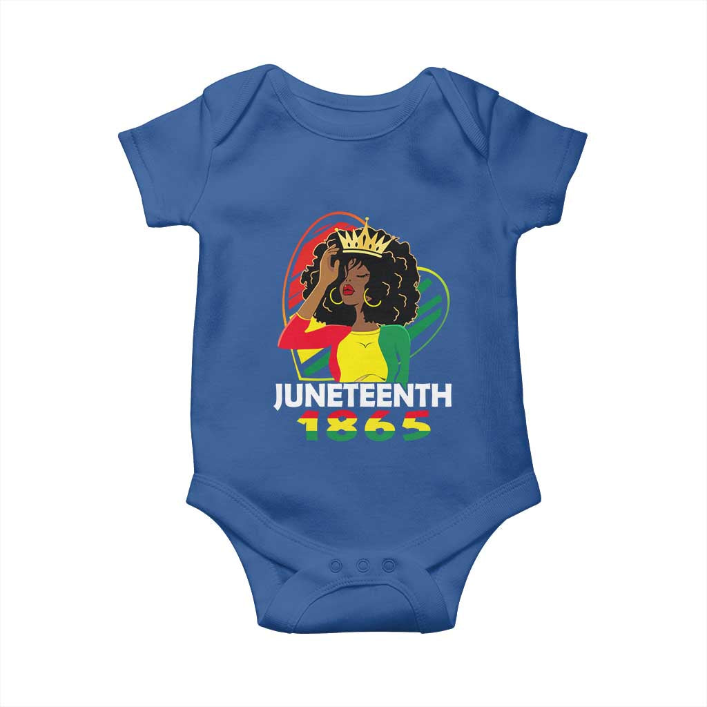 Queen Afro Baby Onesie Juneteenth 1865 TS01 Royal Blue Print Your Wear