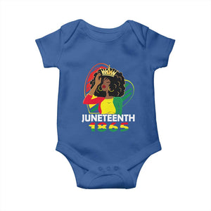 Queen Afro Baby Onesie Juneteenth 1865 TS01 Royal Blue Print Your Wear