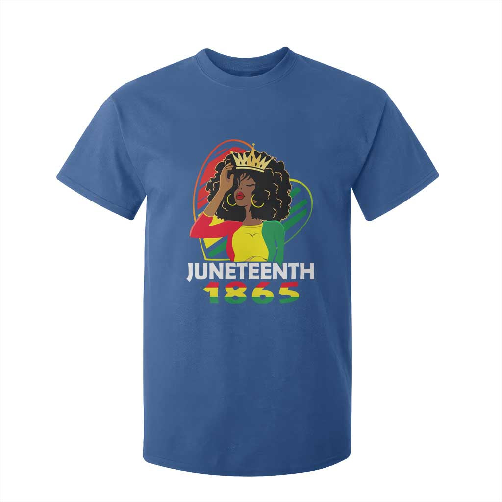 Queen Afro T Shirt For Kid Juneteenth 1865 TS01 Royal Blue Print Your Wear