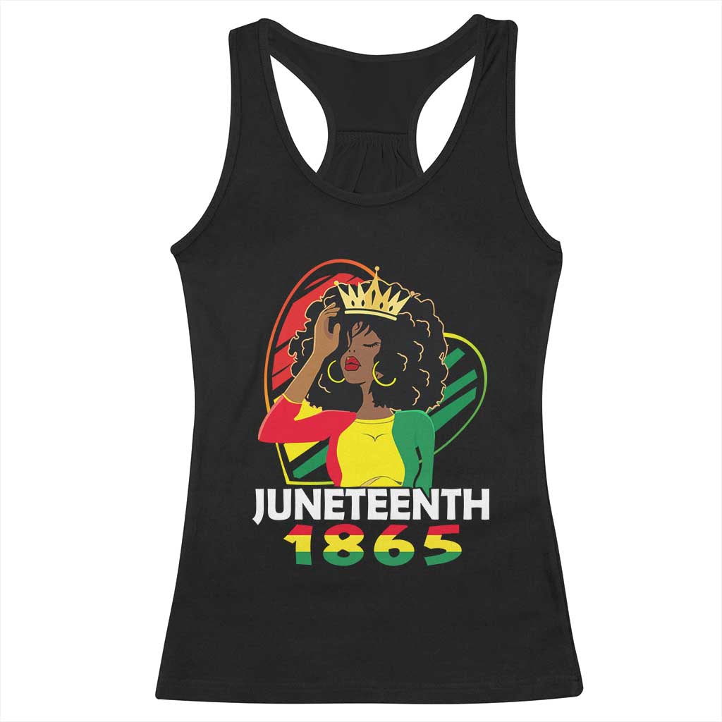 Queen Afro Racerback Tank Top Juneteenth 1865 TS01 Black Print Your Wear