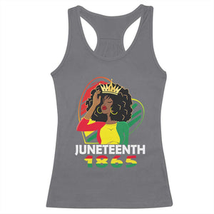 Queen Afro Racerback Tank Top Juneteenth 1865 TS01 Charcoal Print Your Wear