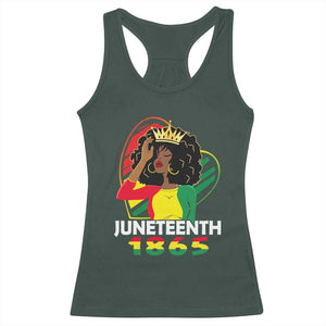 Queen Afro Racerback Tank Top Juneteenth 1865 TS01 Dark Forest Green Print Your Wear