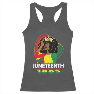 Queen Afro Racerback Tank Top Juneteenth 1865 TS01 Dark Heather Print Your Wear